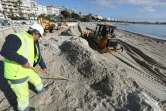 Des travaux pour agrandir la plage de Cannes, le 29 janvier 2018