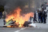 Des poubelles incendiées lors d'une manifestation de lycéens, le 6 décembre 2018 à Toulouse
