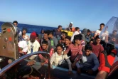 Des migrants secourus au large de l'ile de Lampedusa et recueillis sur l'Ocean Viking, le 25 juin 2020