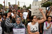Manifestation à Casablanca pour dénoncer les violences sexuelles à l'encontre des femmes, le 23 août 2017