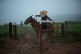 Le cowboy Dionatao Euzebio débute sa journée de surveillance du bétail  près de Tailandia, au Brésil, le 18 septembre 2021