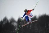 Le Français Jean-Frédéric Chapuis, champion olympique de skicross en titre, éliminé des les quarts de finale, aux JO de Pyeongchang, le 21 février 2018