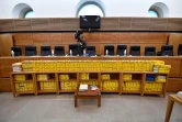 Les dossiers de l'enquête "Air Cocaïne" photographiés à l'ouverture du procès le 18 février 2019 aux assises d'Aix-en-Provence