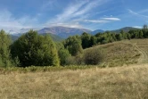 Vue panoramique des montagnes Tarcu, une zone sauvage où vivent des bisons, à côté du village d'Armenis, au sud de Timisoara, en Roumanie, le 24 septembre 2021 