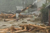 Des maisons détruites à Asakura lors d'inondations, le 7 juillet 2017 au Japon