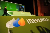 Le logo du groupe espagnol Iberdrola lors d'une assemblée générale des actionnaires le 27 mai 2011 à Bilbao (Espagne)