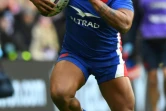 Le trois-quarts centre du XV de France, Jonathan Danty, en action lmors de la victoire face à l'Ecosse 36-17 samedi 26 février 2022 à Edimbourg.