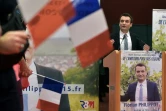Florian Philippot fait un discours après la publication des résultats le 6 décembre à Strasbourg