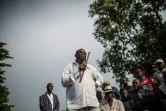 Le candidat d'opposition Guy-Brice Parfait Kolelas  lors d'un meeting à Brazzaville le 17 mars 2016