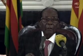 Capture d'image de la télévision zimbabwéenne diffusant l'allocution du président Robert Mugabe, le 19 novembre 2017 à Harare