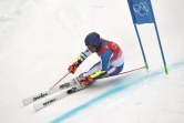 Le Français Alexis Pinturault, lors de la seconde manche du géant aux Jeux olympiques de Pékin, le 13 février 2022 sur la piste de Yanqing
