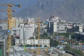 Vue générale de nouvelles constructions le 3 juin 2021 à Lhassa, dans la région autonome du Tibet