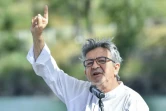Jean-Luc Melenchon responsable de la France Insoumise, le 23 août 2020 à  
Chateauneuf-sur-Isere lors d'une réunion de son parti