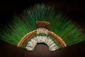 Le "penacho", coiffure de cérémonie dont la légende veut qu'elle ait été portée par l'empereur aztèque Moctezuma, exposée au Musée d'ethnologie à Vienne, le 15 octobre 2020