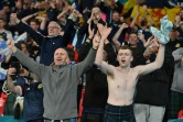 Des supporters écossais dans le parcage visiteurs à Wembley à l'occasion du match contre l'Angleterre dans le groupe D de l'Euro, le 18 juin 2021 