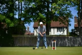 A player in action at Sussex County Croquet Club on England's south coast