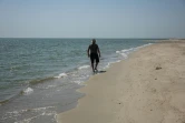 Le scientifique Ivan Roussev sur une plage du parc national des Lagunes de Touzly, le 28 août 2022 en Ukraine
