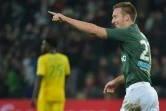 L'attaquant de Saint-Etienne Robert Beric buteur lors de la victoire à domicile 3-0 face à Nantes en 15e journée de L1 le 20 novembre 2018