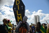 Des partisans de la destitution de Dilma Rousseff à Brasilia le 17 avril 2016