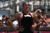 la championne olympique en titre de natation en eau libre, la Brésilienne Ana Marcela Cunha, le 25 février 2024 à Rio de Janeiro
