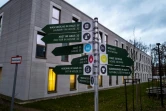 La façade du centre pour réfugiés "Ankunftszentrum Land Berlin", le 25 février 2022 en Allemagne