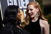 Les actrices Jessica Chastain (D) et Octavia Spencer arrivent aux Golden Globes dimanche 7 janvier de noires vêtues pour dénoncer les violences sexuelles