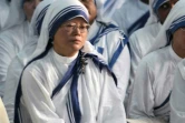 Des religieuses de l'ordre des Missionnaires de la Charité fondé par Mère Teresa, lors d'une messe à Calcutta le 19 octobre 2003 