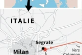 Carte de localisation du déraillement d'un train régional qui a fait au moins 2 morts et 10 blessés graves jeudi matin vers 7H00 (06H00 GMT) près de Milan en Italie