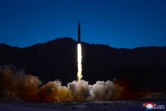 Photo diffusée le 12 janvier par l'agence nord-coréenne KCNA d'un essai de missile hypersonique dans un lieu non précisé en Corée du Nord