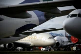 Des avions entreposés sur le terrain de l'entreprise Tarmac Aerosave à Azereix, dans le sud-ouest de la France, le 4 février 2021