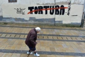 Un graffiti contre la torture, dans le village d'Agurain, au Pays basque espagnol, le 3 mai 2018