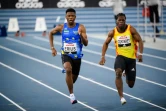 Le sprinteur français Jeff Erius, lors de la finale du 60 m aux Championnats de France en salle, le C, le 26 février 2022 à Miramas