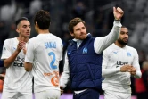 Le bonheur des joueurs et de leur entraîneur André Villas-Boas, le 8 février 2020 à l'issue de la victoire de Marseille sur Toulouse au stade Vélodrome