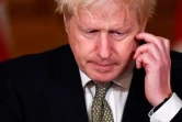 Le Premier ministre britannique Boris Johnson lors d'une conférence de presse virtuelle à Londres, le 12 octobre 2020