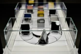 Des smartphones Samsung Galaxy Z Flip 3 au salon mondial du mobile (MWC), le 28 février 2022 à Barcelone