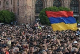 Des Arméniens partisans de l'opposition manifestent à Erevan mercredi 25 avril 2018