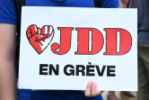 Manifestation des journalistes du JDD en grève, à Paris le 19 juillet 2023