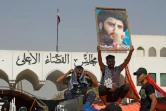 Des partisans du leader chiite irakien Moqtada Sadr en sit-in devant le Conseil suprême de la magistrature, le 23 août 2022 à Bagdad