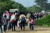 Des migrants du Honduras se dirigent vers Agua Caliente, à la frontière avec le Guatemala, à destination des Etats-Unis, le 15 janvier 2021