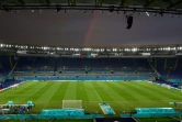 Un arc-en-ciel surplombe le Stadio Olimpico, le 10 juin 2021 à Rome, à la veille du match d'ouverture de l'Euro 2020 entre l'Italie et la Turquie