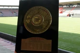 Le bouclier de Brennus, trophée récompensant le vainqueur du Top 14, le 13 août 2019 au stade Ernest-Wallon à Toulouse