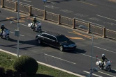 Une voiture du cortège du leader nord coréen Kim Jong Un le 8 janvier 2018 à Pékin