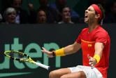 Rafael Nadal, ému, après avoir offert le sacre à l'Espagne en dominant le Canadien Denis Shapovalov en finale de la Coupe Davis à Madrid, le 24 novembre 2019 