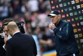 L'entraîneur de l'Ecosse Vern Cotter (d) en conférence de presse après le match contre les Samoa au Mondial, le 10 octobre 2015 à Newcastle