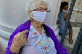 Une retraitée cubaine venue récupérer sa pension à La Havane, le 17 décembre 2020