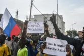 Rassemblement de soutien aux militaires putschistes ayant renversé le président élu Mohamed Bazoum au Niger, le 30 juillet 2023 à Niamey