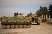 Des rebelles syriens soutenus par Ankara dans le village d'al-Mastouma, au sud de la ville d'Idleb, dans le nord-ouest de la Syrie, le 10 février 2020