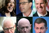 Kamala Harris et les cinq hommes envisagés pour devenir son colistier dans la campagne présidentielle, (de gauche à droit et de haut en bas): Josh Shapiro, Andy Beshear, Tim Walz, Mark Kelly et Pete Buttigieg