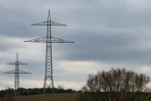 Des pylônes électriques pour des lignes de 380kV (pas encore installées), près de Golzow, le 3 décembre 2021 en Allemagne