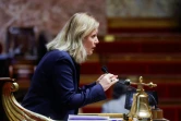 La présidente de l'Assemblée nationale Yaël Braun-Pivet intervient dans l'hémicycle, Paris, le 16 décembre 2024
